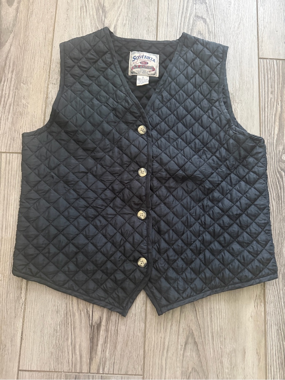 Sosranza vintage 90s quilted silk vest size s